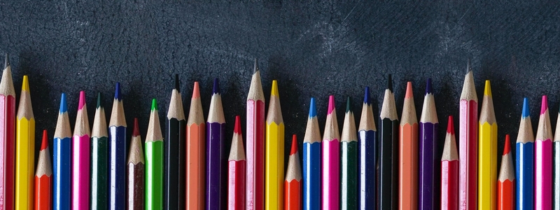Sharpened colored pencils